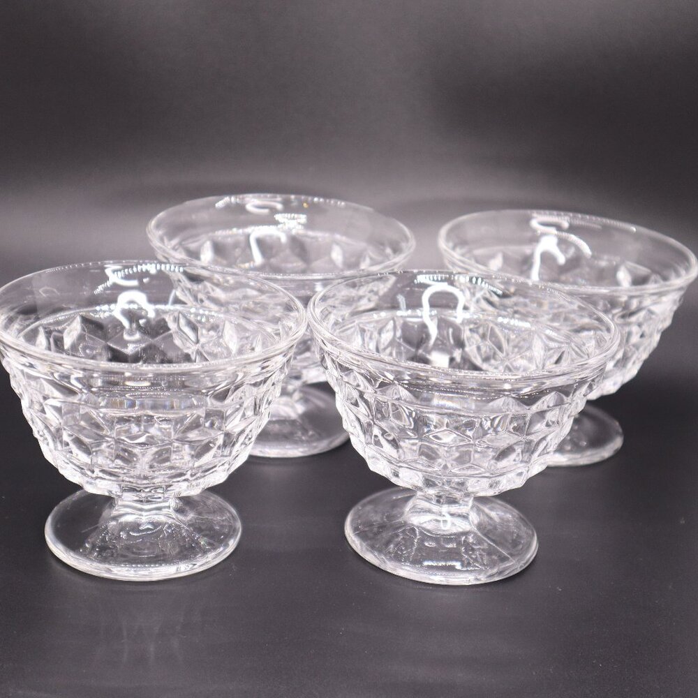 Fostoria American Clear Sundae Glass Set of 4 flared vintage